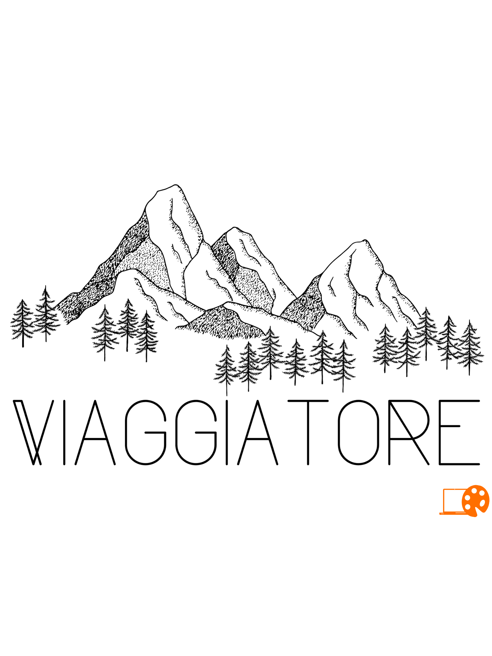 T-Shirt Design with Traveler written in Italian